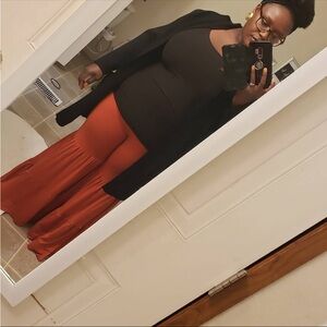 Women's Rust Wide-Leg Pants